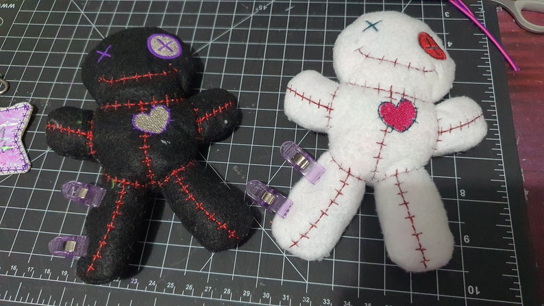 Plushie Voodoo Doll, Creepy, Spooky Cute, Goth, Gift For, Toys, Hoodoo, Wiccan, Manifesting, Horror image 4