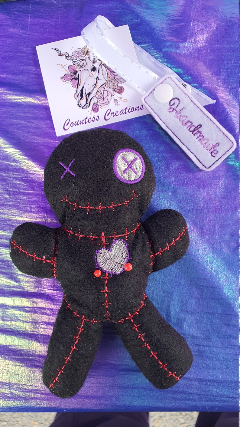 Plushie Voodoo Doll, Creepy, Spooky Cute, Goth, Gift For, Toys, Hoodoo, Wiccan, Manifesting, Horror image 1