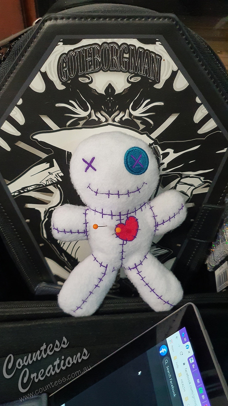 Plushie Voodoo Doll, Creepy, Spooky Cute, Goth, Gift For, Toys, Hoodoo, Wiccan, Manifesting, Horror image 2