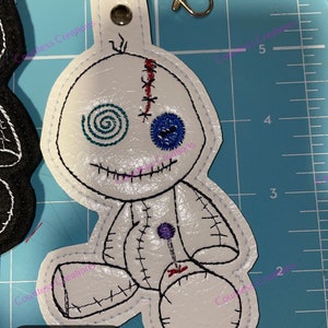 Digital Machine Embroidery Design, Keychain, Voodoo Doll Tessalated, 5x7 image 4