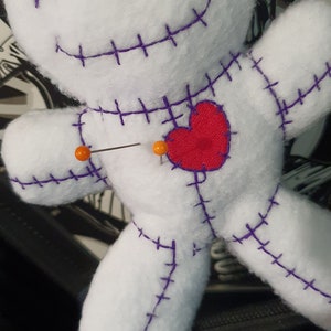 Plushie Voodoo Doll, Creepy, Spooky Cute, Goth, Gift For, Toys, Hoodoo, Wiccan, Manifesting, Horror image 10