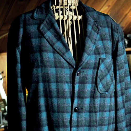 Vintage-Pendleton--Dark-Green-Shadow shops Plaid-Wool-49er - Jacket - M 1950's/60's
