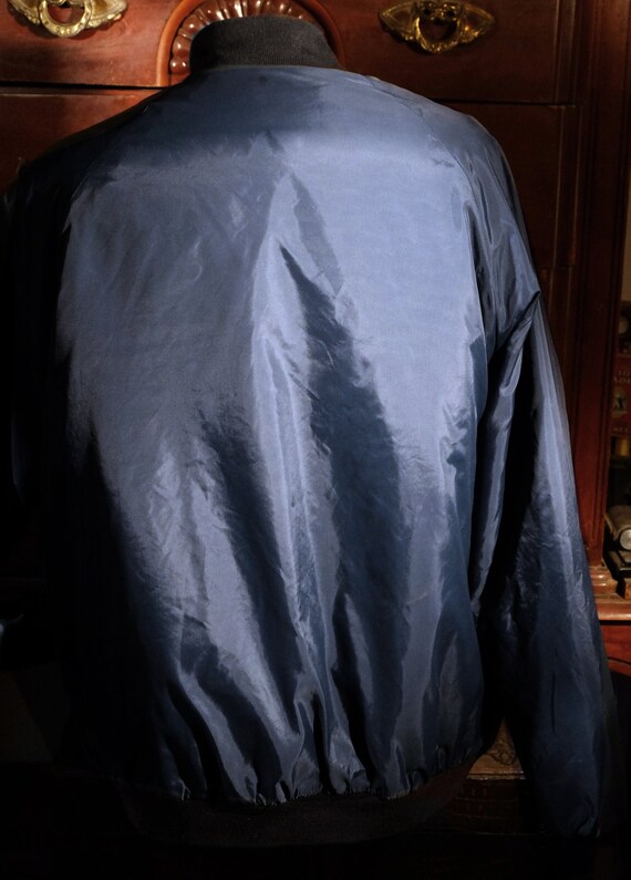 1960's Ozark Mountain Apparel Blue Nylon Bomber Puffe… Gem