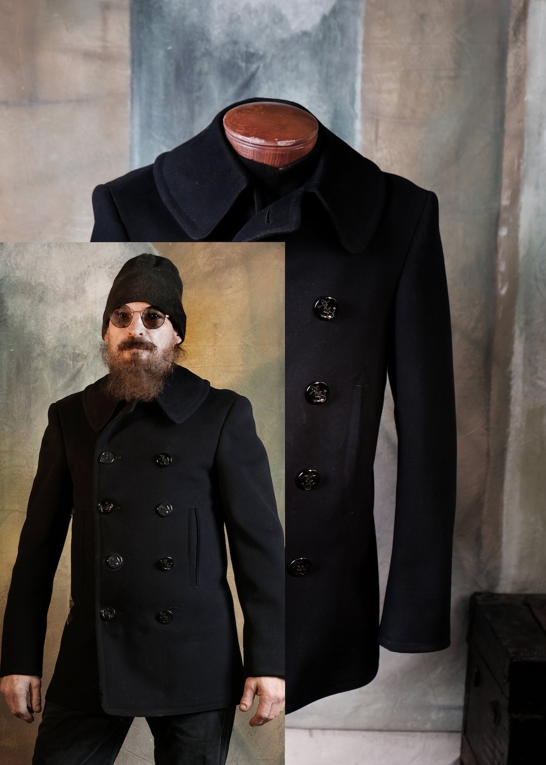 1940s Genuine WWII US Navy Pea Coat 10 Button Military Kersey Etsy