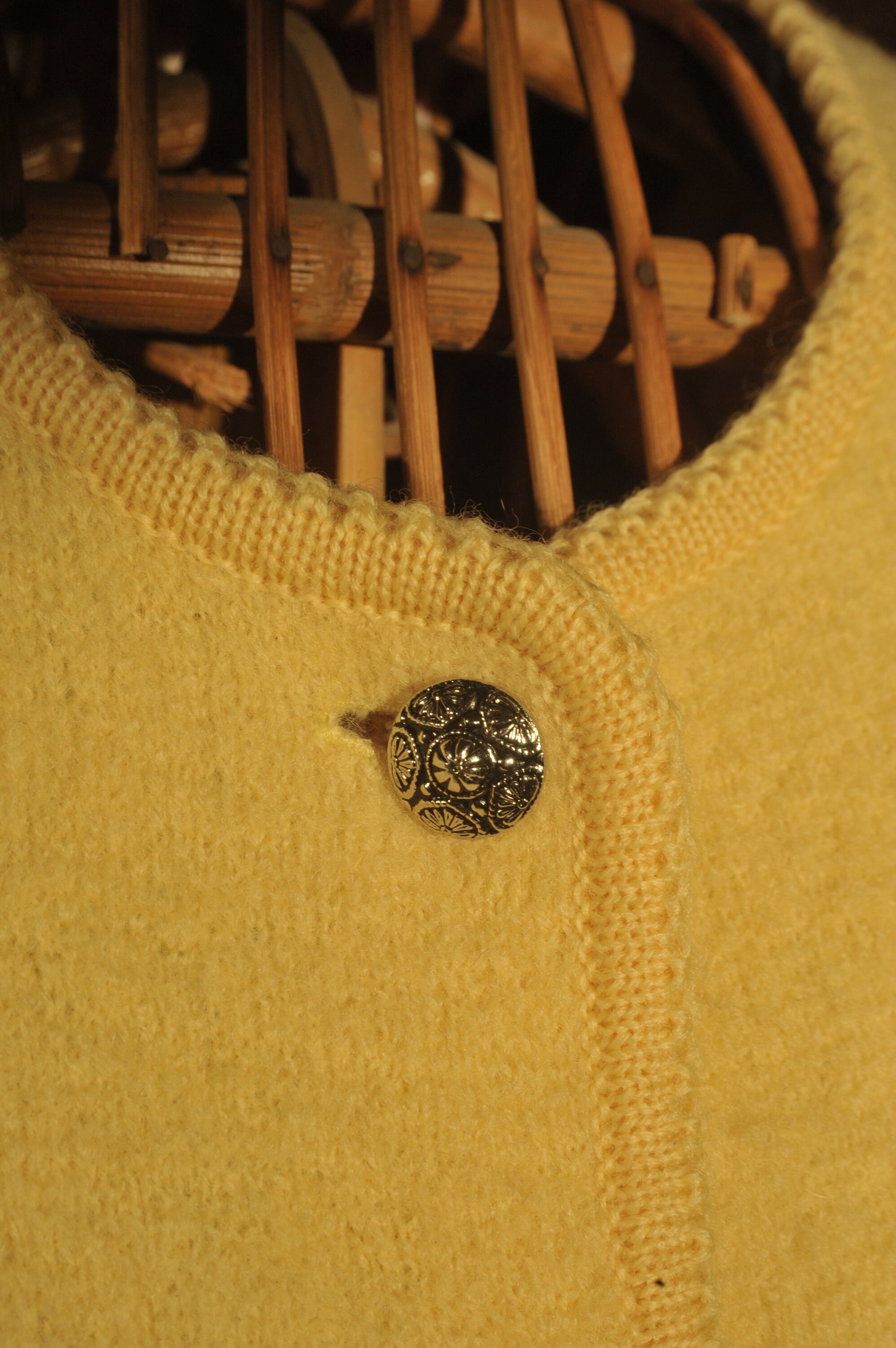 vintage-carroll-reed-yellow-boiled-wool-cardigan-sweater-jacket-women