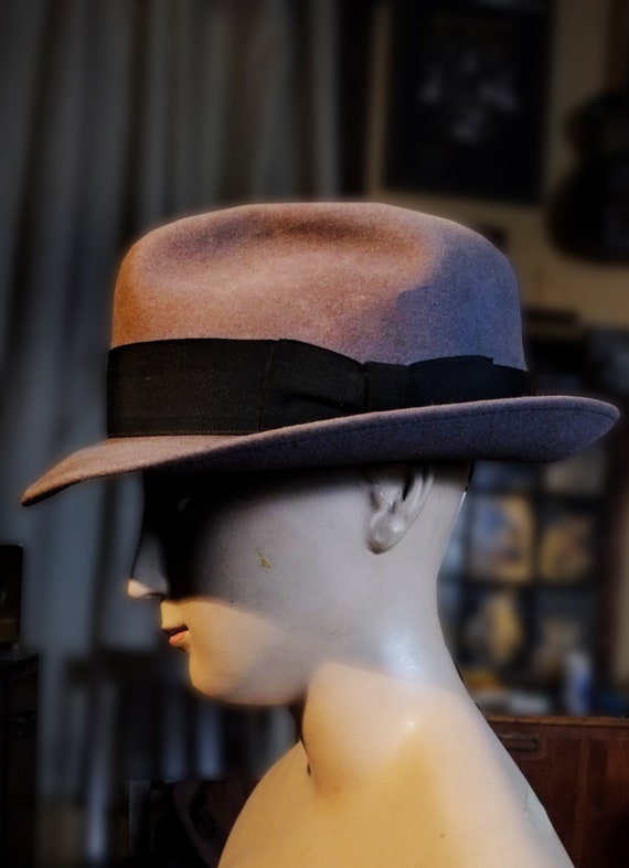 Vintage Medium Grey Fur Felt Richaman  Fedora Hat… - image 7