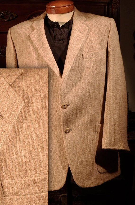 Vintage - 50's Christian Dior Tan Wool  Blazer - M