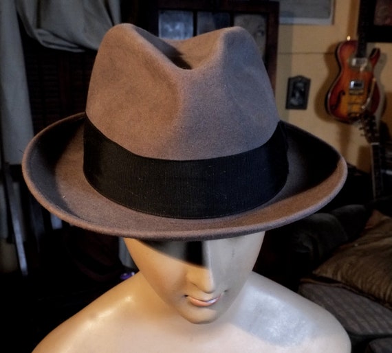 Vintage Medium Grey Fur Felt Richaman  Fedora Hat… - image 3