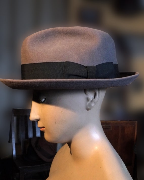 Vintage Medium Grey Fur Felt Richaman  Fedora Hat… - image 6