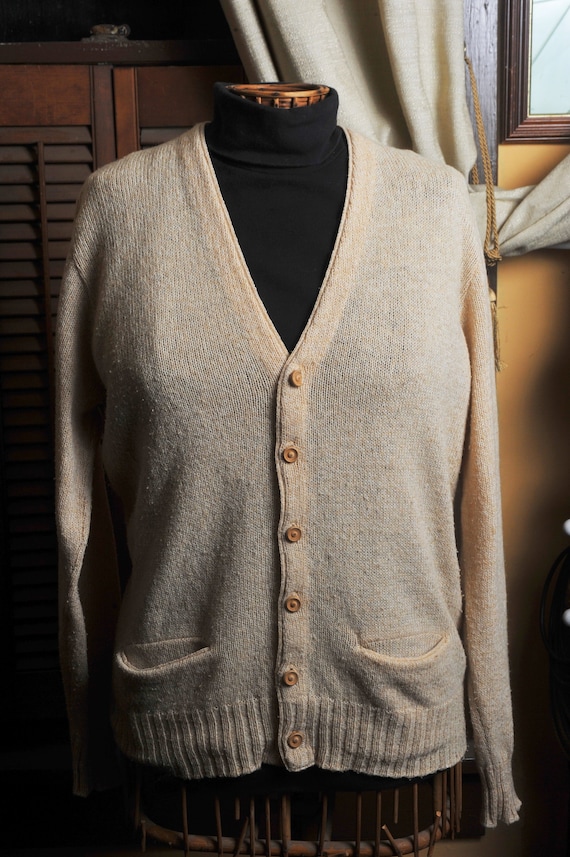 mens cream cardigan sweater