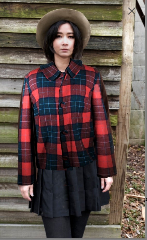 Vintage Pendleton 1950's Red Shadow Plaid Women's 