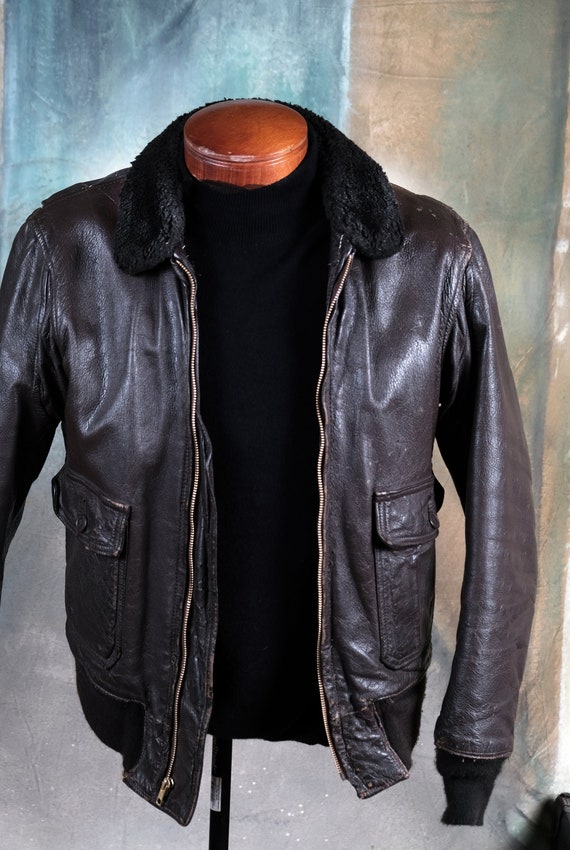 Vintage Genuine US Navy G-1 Goat Leather Flight Jacket by - Etsy