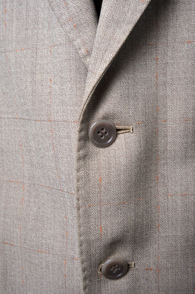 Vintage 40s Dundee Tan Tailored Light Wool Suit Jacket M or 40 Subtel