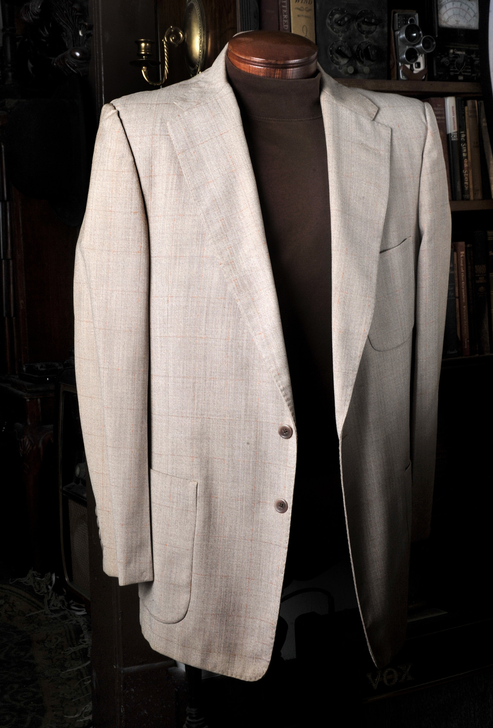 Vintage 40s Dundee Tan Tailored Light Wool Suit Jacket M or 40 Subtel
