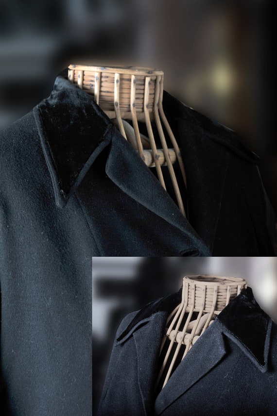 1940's or 50's Black M or L Fitted Wool Jacket a … - image 7