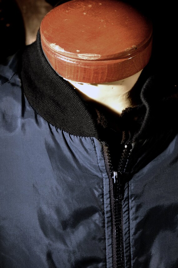 1960's Ozark Mountain Apparel Blue Nylon Bomber Puffe… Gem