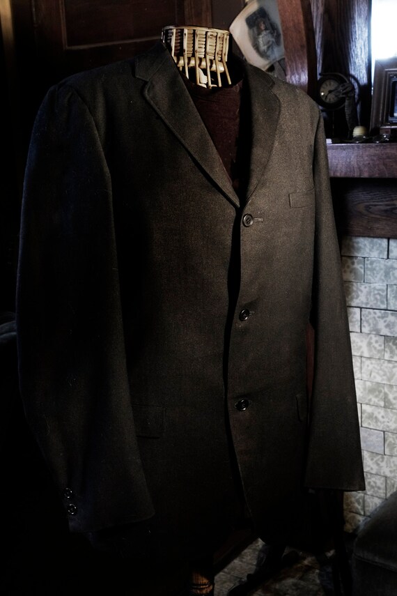 Vintage 60's Slim Donifield light Wool Black Suit… - image 2