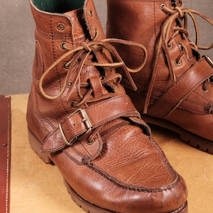 Polo Lauren Ranger Boots Brown Buckle and Lace 10D Soft yet  display picture 2
