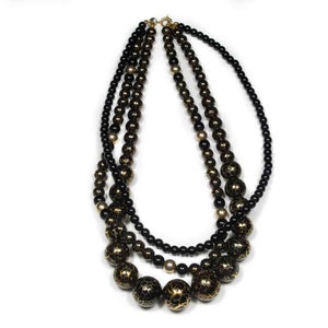 JAPAN 70s multistrand black pearl necklace for women image 3