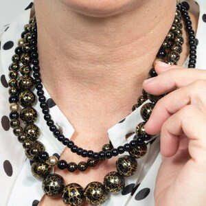 JAPAN 70s multistrand black pearl necklace for women image 10