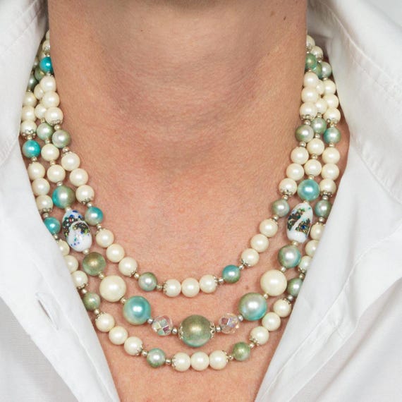 Ameri Vintage PEARL COLLAR CHOKER チョーカー Vtg Ivory Off White Faux Pearl Floral Ornate Collar Necklace Victorian  Inspired