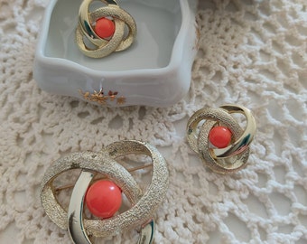 SARAH COVENTRY parure set vintage anni '70 spilla e orecchini con clip.