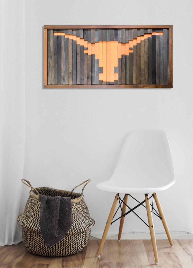 Reclaimed Wood Wall Art 33x17 Texas Longhorns Etsy