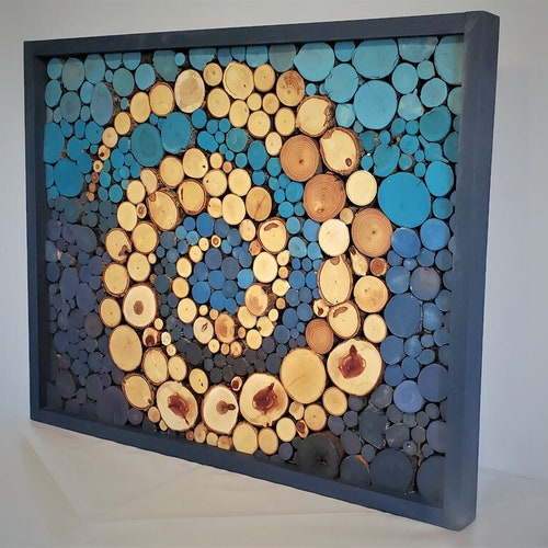 Large Reclaimed Wood Wall Art Wood Slice Wall Art Custom Etsy