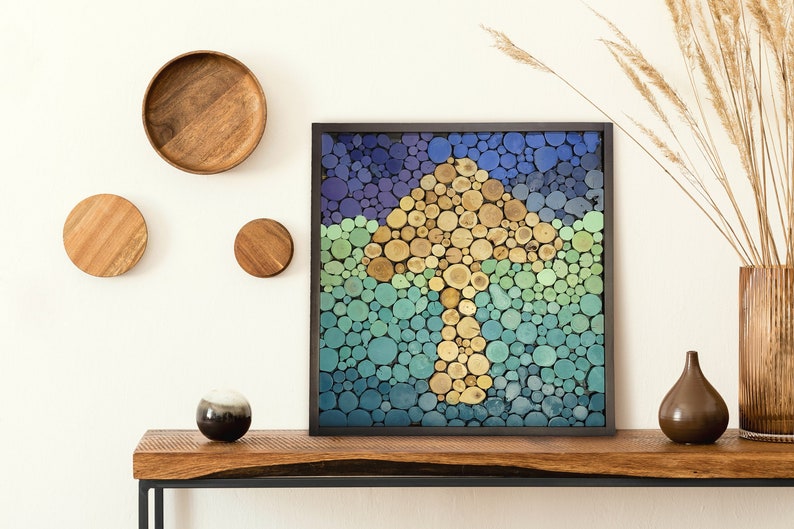 Large Reclaimed Wood Wall Art Wood Slice Wall Art Custom Etsy