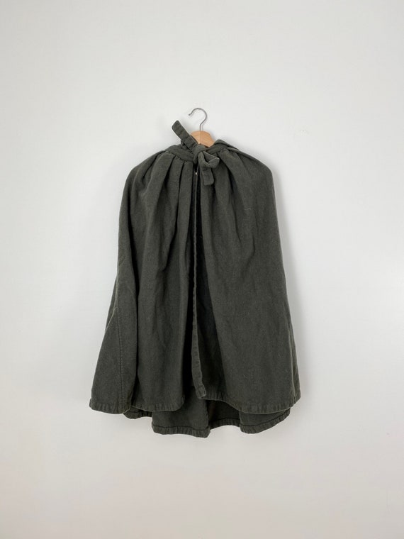 Gray Oversized Wool Parka Cloak