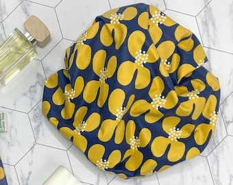 Organic Cotton Reusable Shower Cap Poppy Flowers