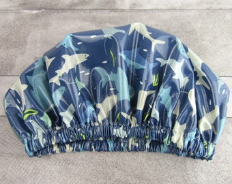 Sharks Reusable Shower Cap