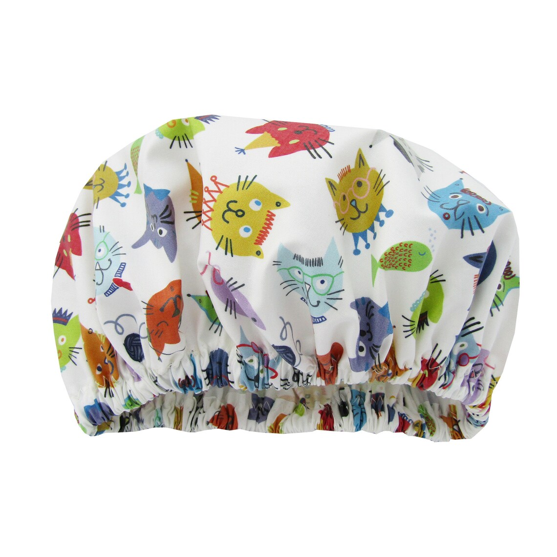 Shower Cap Waterproof Washable Cats Etsy