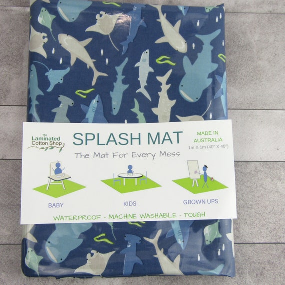 Splash Mat Messy Mat Waterproof Sharks 
