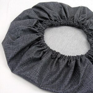 Black Shower Cap adult size washable laminated cotton image 3