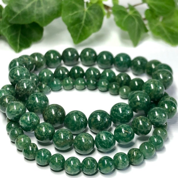African Jade Bracelet for Men/Women - Green Gemstone Jewelry - Couple’s Bracelet Set - 6mm, 8mm, or 10mm Bead Bracelets