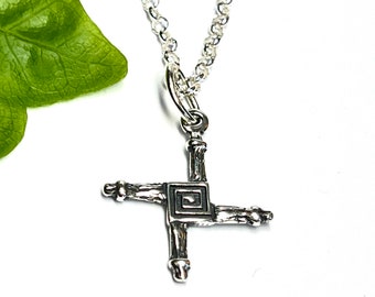 St. Brigid's Cross Necklace in Sterling Silver - Irish Gift for Valentine, Spring, Confirmation - Custom Chain Length & Style