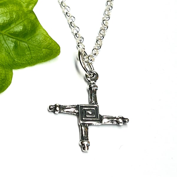 St. Brigid's Cross Necklace in Sterling Silver - Irish Gift for Valentine, Spring, Confirmation - Custom Chain Length & Style