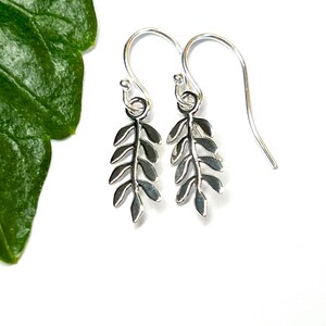 Small Sterling Silver Leaf Earrings - Minimalist Earrings - Nature Lover Jewelry - Spring Jewelry