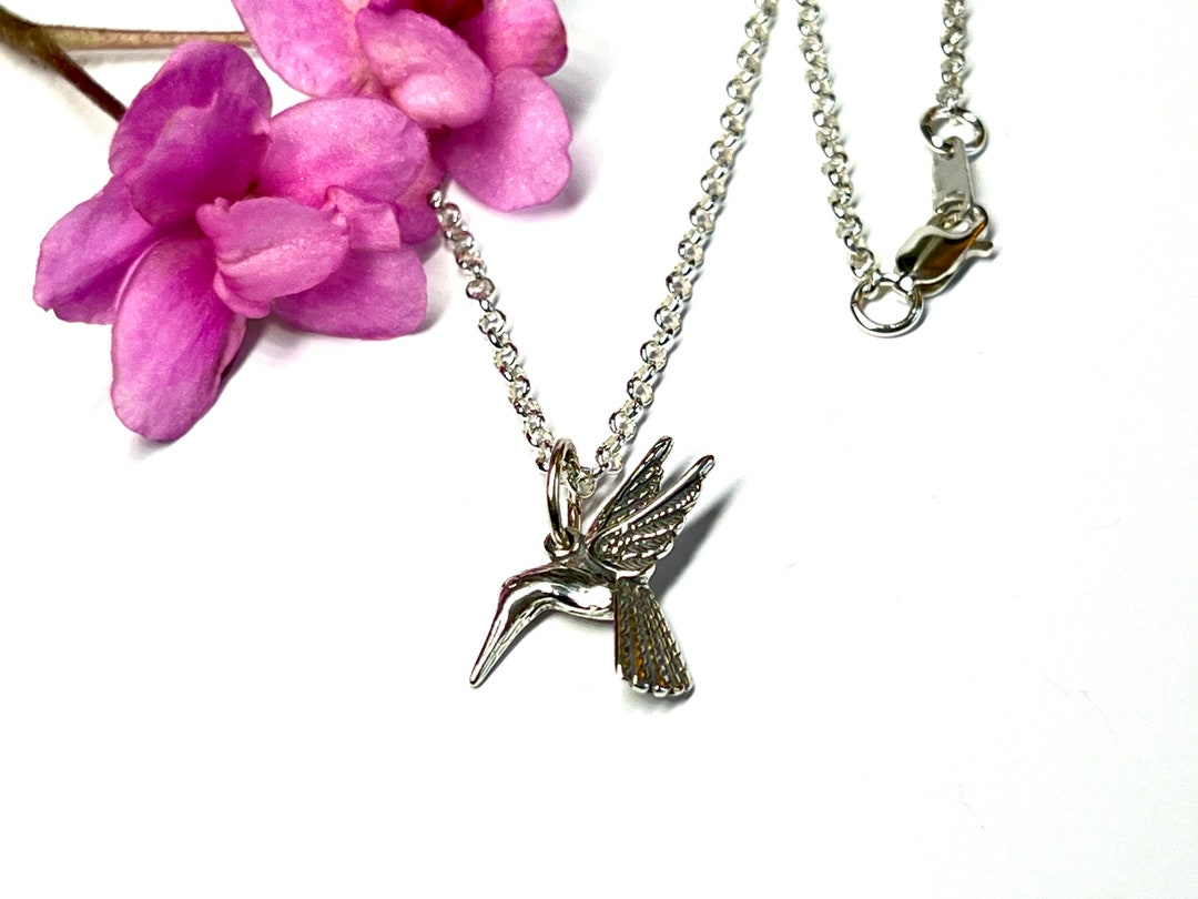 YFN Collar De Colibrí Para Mujer, Plata De Ley S925, Azul