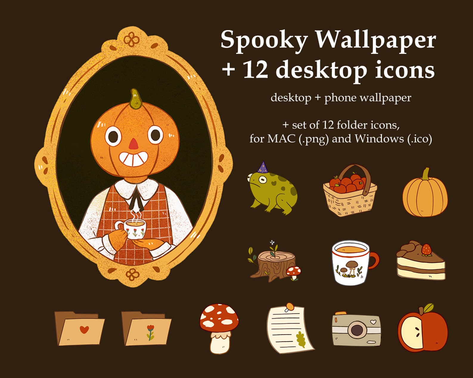 Set of Halloween Wallpaper and Desktop Folder Icons for MAC - Etsy