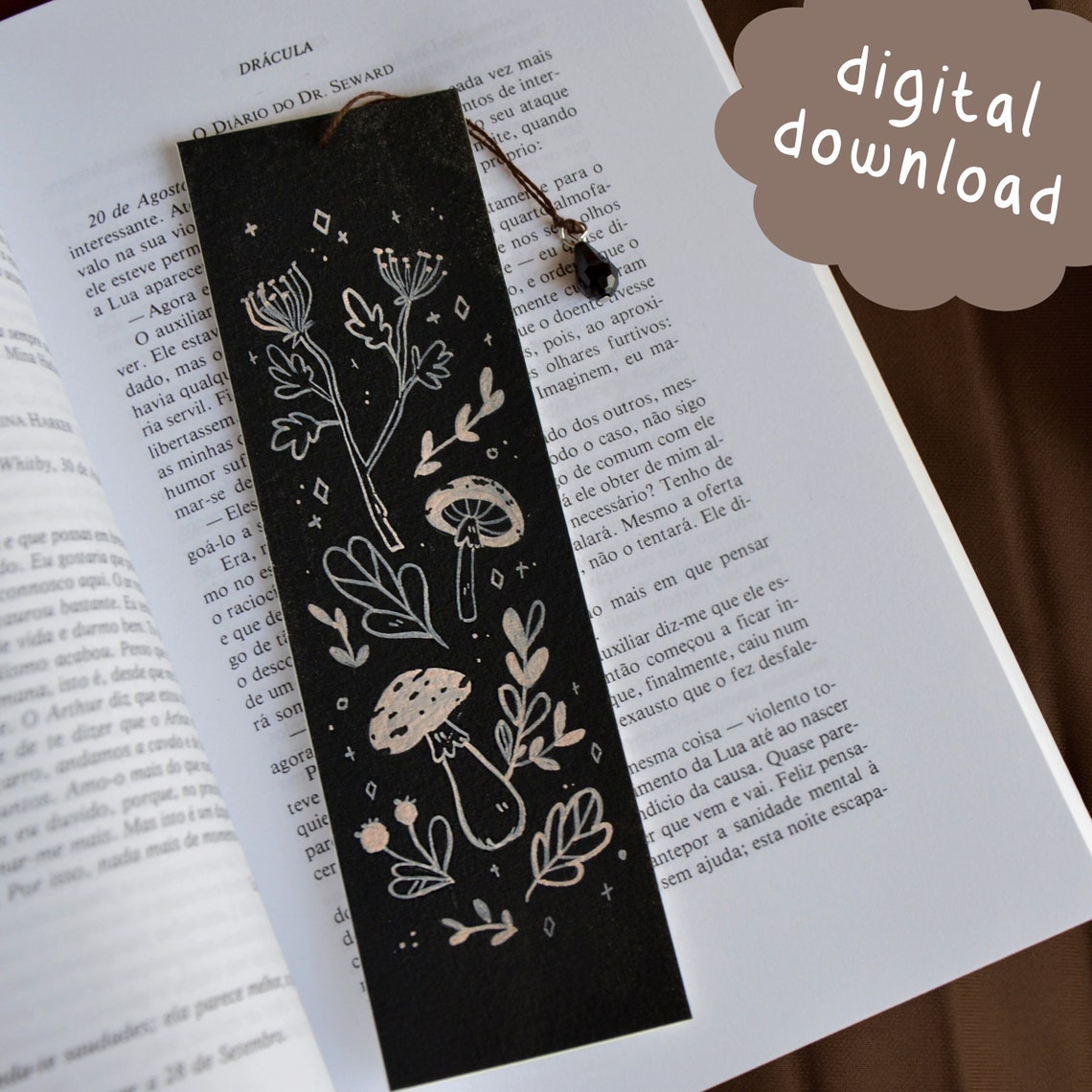 set of illustrated printable bookmarks dark academia etsy
