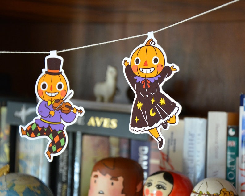 Dancing Pumpkins Printable Halloween Garland, DIY Halloween Decoration, Halloween flag, Halloween Banner, Witch Garland image 5