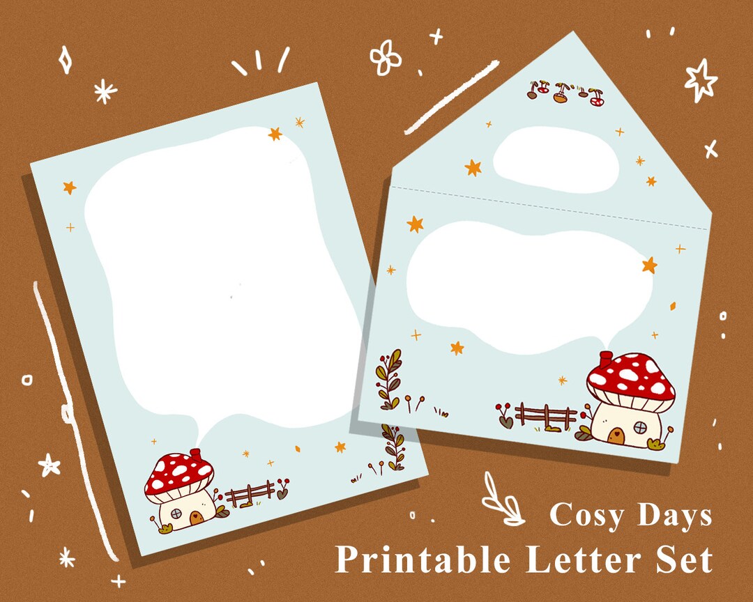 Cosy Printable Letter Writing Set, Stationery Paper, Printable ...
