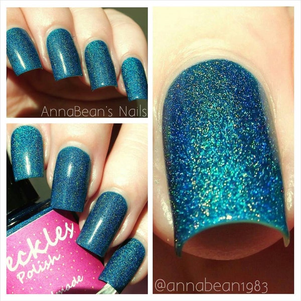 Blue Lagoon (Happy Hour Holos Collection) Linear Holographic 10ml Cruetly Free Handmade Nail Polish