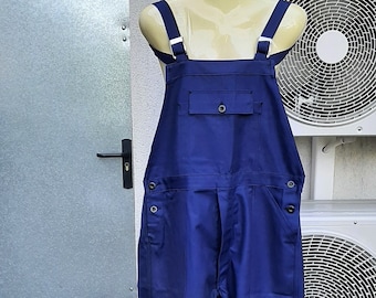 Vintage 1980's New Old Stock French Dungarees, Dead-stock Work-wear, Indigo blue Painter Mechanic Overalls - 2 Sizes
