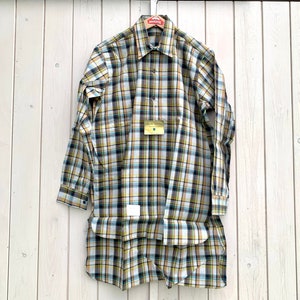 NOS French Peasant Farmer Worker Shirt, Chemise Paysanne, Vintage 1960s/1970s, 2 check models available, size M deadstock workwear.