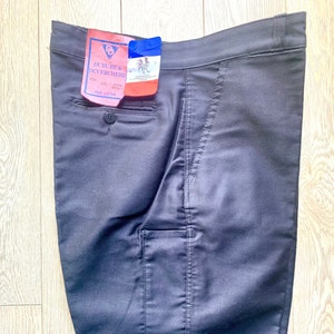 MOLESKIN Black Deadstock French chore pants made in France by Dubure et Deverchere, W39 L32 vintage workwear, painter pants image 1