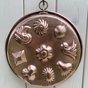 French copper cake mold, Chocolate mold, vintage kitchen wall decor, Country Farmhouse France, heavy quality piece, beautiful gift