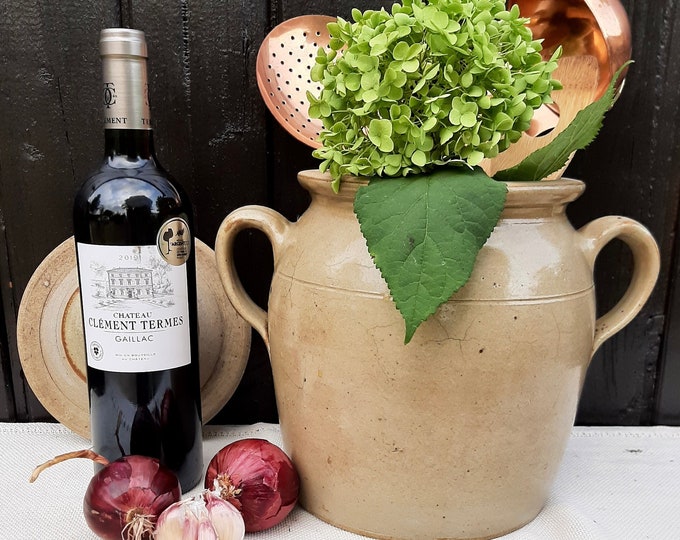 French Glazed Stoneware Confit Pot Crockpot With Handles and Etsy